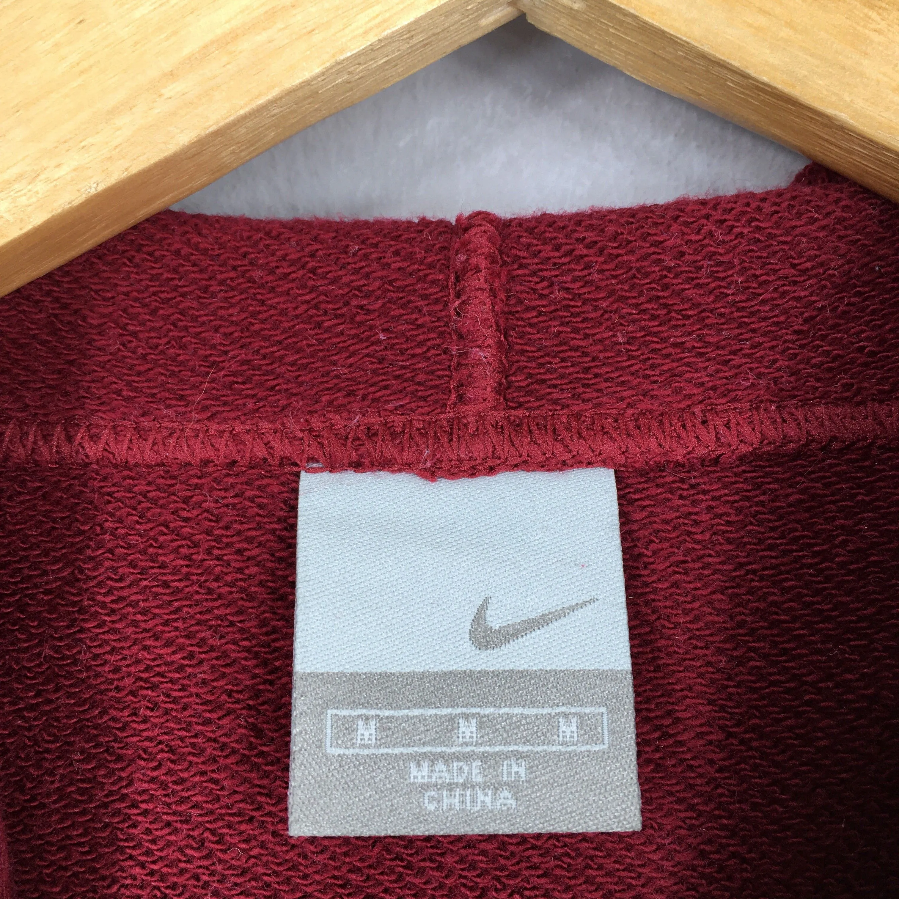 Nike Swoosh Maroon Pullover Hoodie Medium