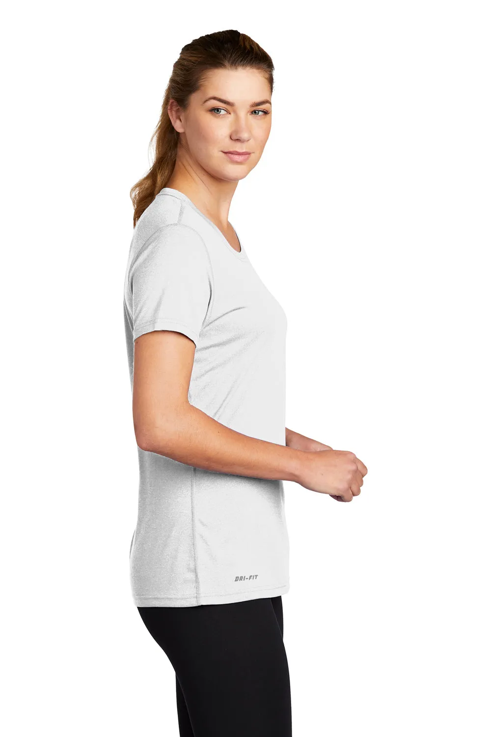 Nike Womens Legend Dri-Fit Moisture Wicking Short Sleeve Crewneck T-Shirt - White - Closeout