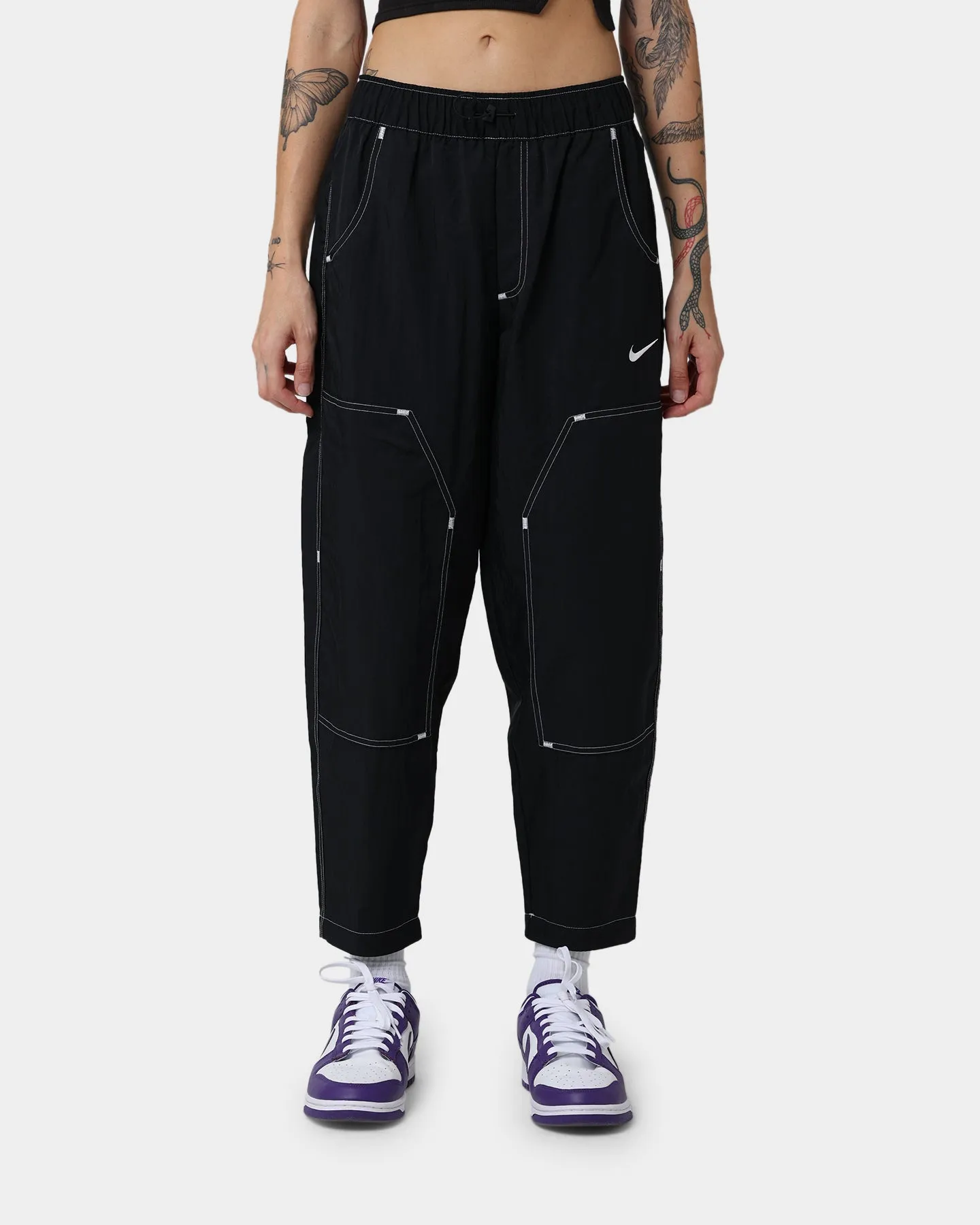 Nike Women's Sportswear Woven High-Rise Pants Black/Black/White