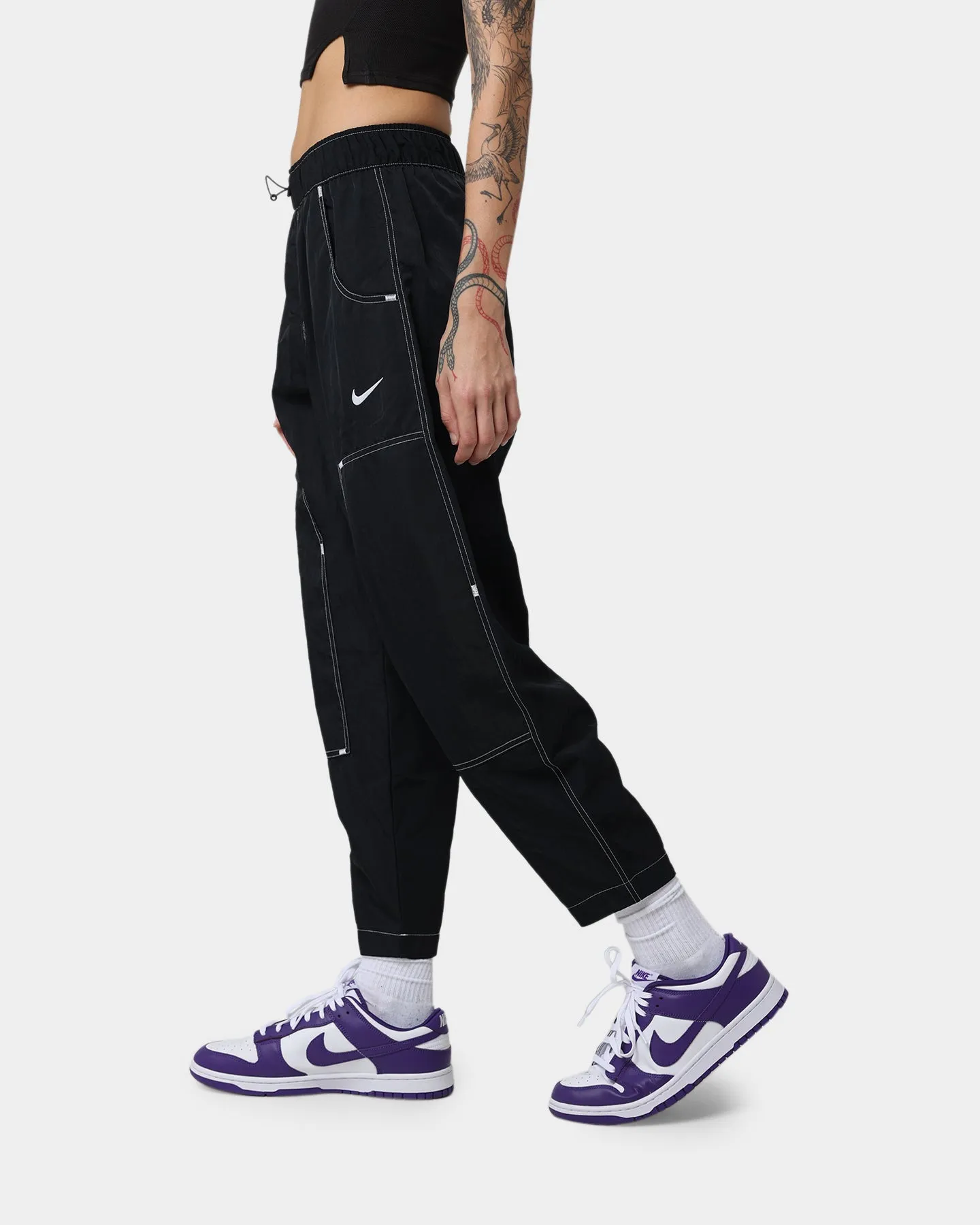 Nike Women's Sportswear Woven High-Rise Pants Black/Black/White