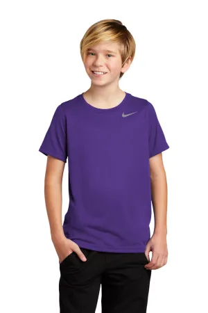 Nike Youth Legend Dri-Fit Moisture Wicking Short Sleeve Crewneck T-Shirt - Court Purple