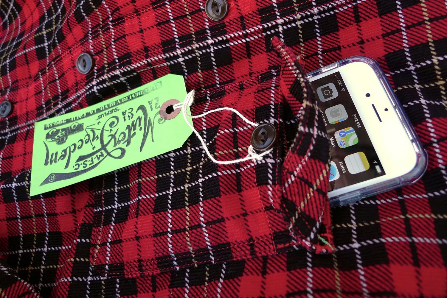 Nixon Shirt - Red Printed Plaid Corduroy