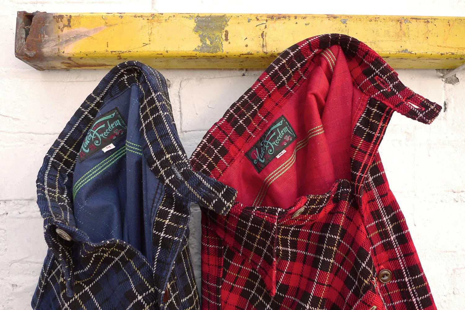 Nixon Shirt - Red Printed Plaid Corduroy