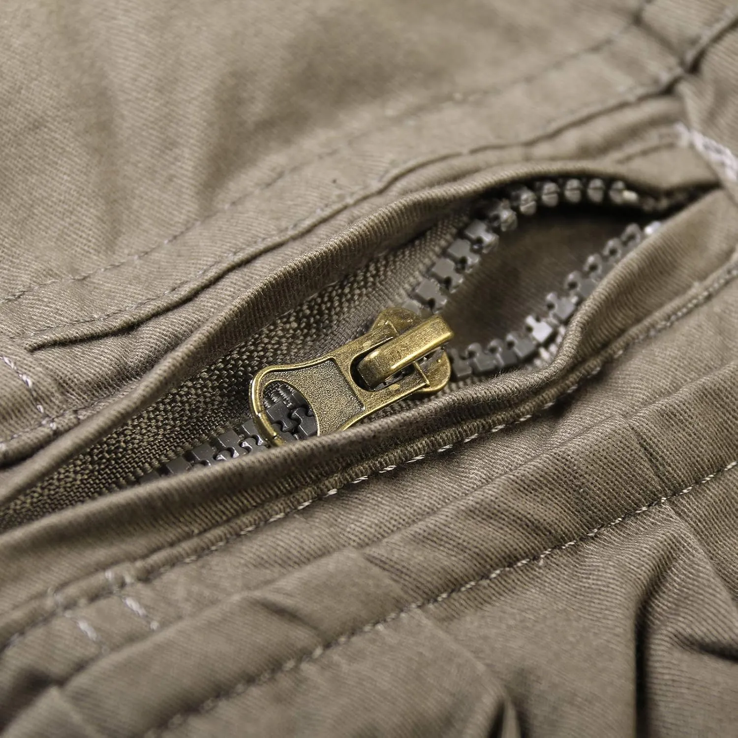 OCHENTA Cargo Shorts for Men with Zipper Pockets, Summer Mens Shorts Casual Military Outdoor Work (No Belt)