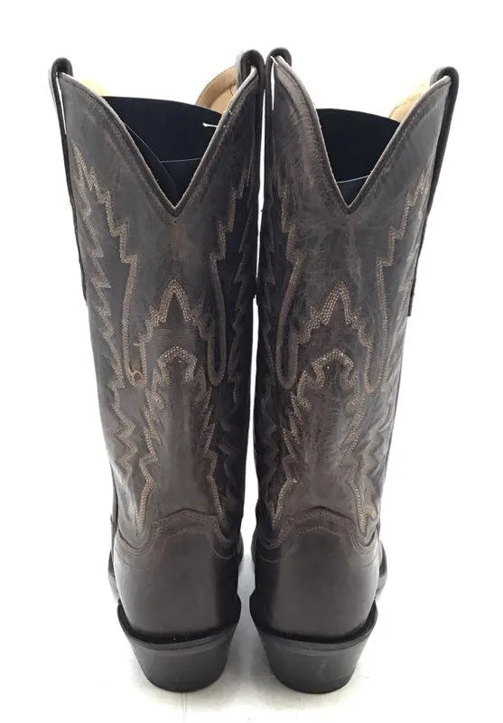 Old West Men's Brown Leather Cowboy Western Boots - Size 8.5