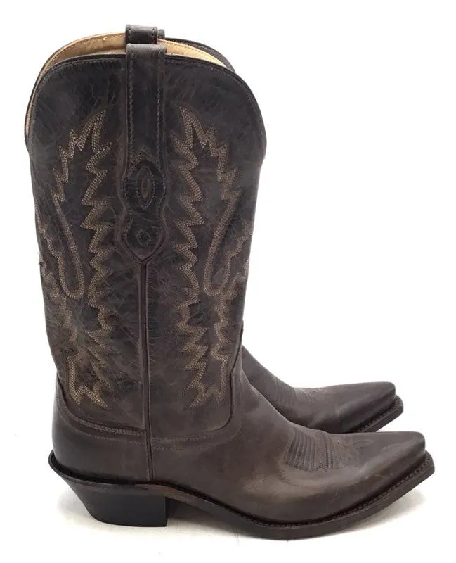 Old West Men's Brown Leather Cowboy Western Boots - Size 8.5