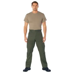 Olive Drab - Tactical Vintage Paratrooper BDU Pants Fatigues - Heavyweight Poly/Cotton - Zipper Fly