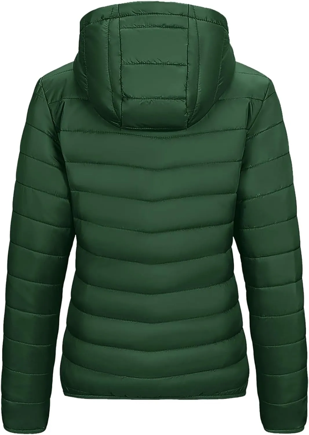 Oplxuo Womens Zip Up Puffer Jacket with Hood Lightweight Packable Quilted Down Coat Winter Padded Puffer Jackets Outerwear
