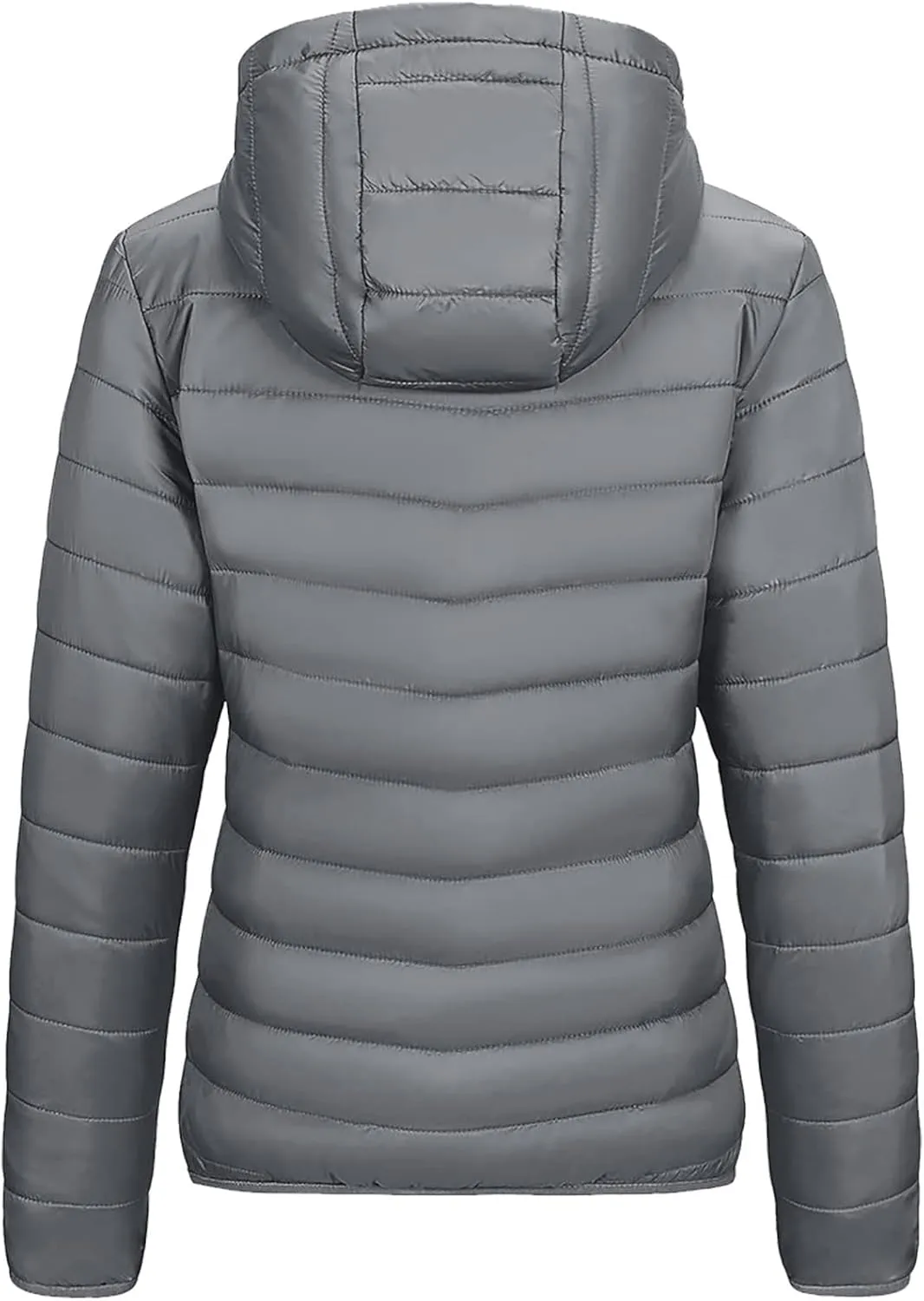 Oplxuo Womens Zip Up Puffer Jacket with Hood Lightweight Packable Quilted Down Coat Winter Padded Puffer Jackets Outerwear
