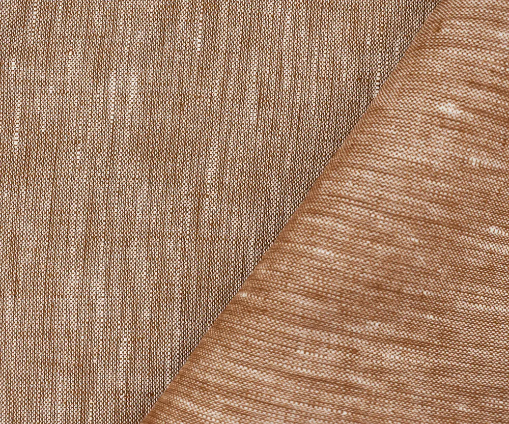 Orange-White Spence Bryson Slub Texture Irish Linen Chambray Woven Fabric