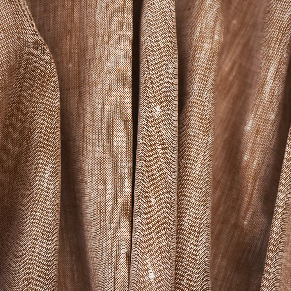 Orange-White Spence Bryson Slub Texture Irish Linen Chambray Woven Fabric