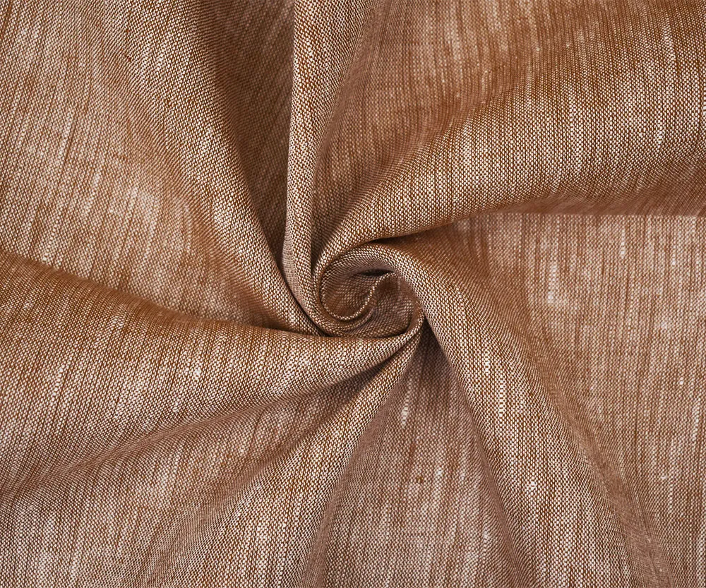 Orange-White Spence Bryson Slub Texture Irish Linen Chambray Woven Fabric