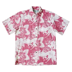 orchid shadow red REVERSE print hawaiian cotton shirt