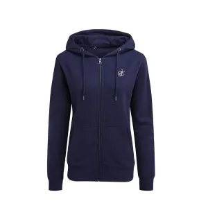 Organic Navy Zip Up Hoodie with Glitter Bumble Bee