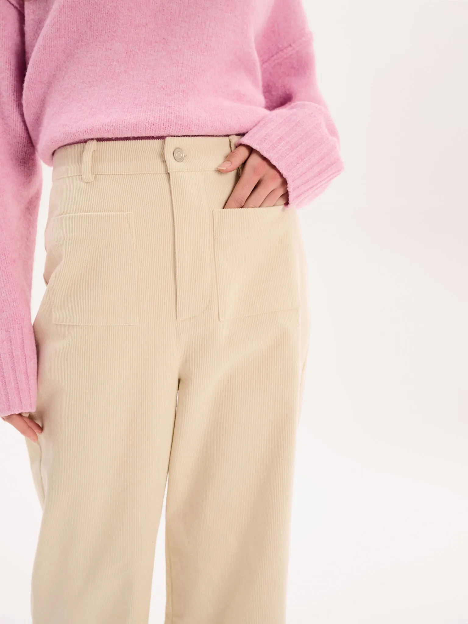 Orielle Cord Trouser in Ecru