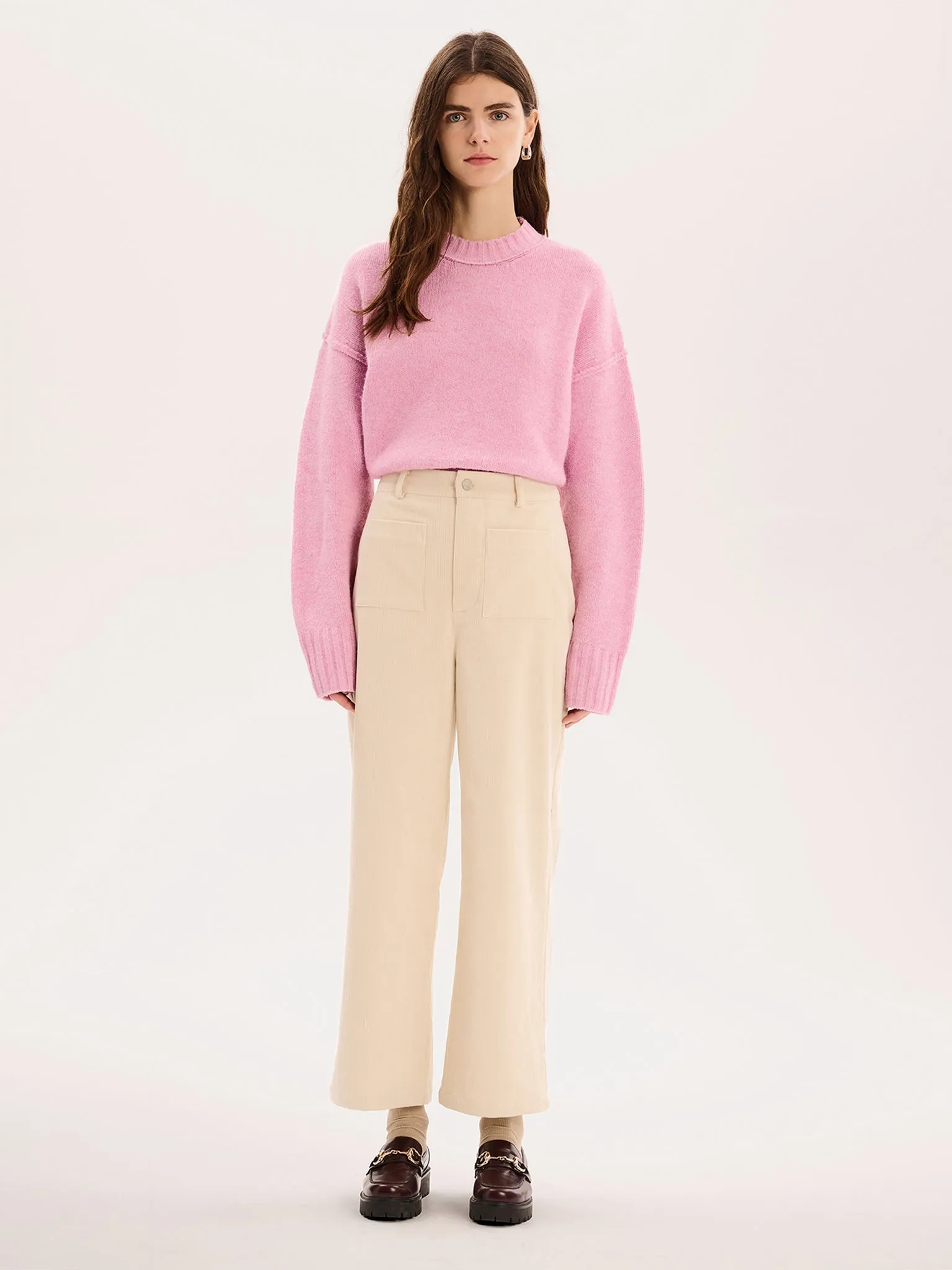 Orielle Cord Trouser in Ecru