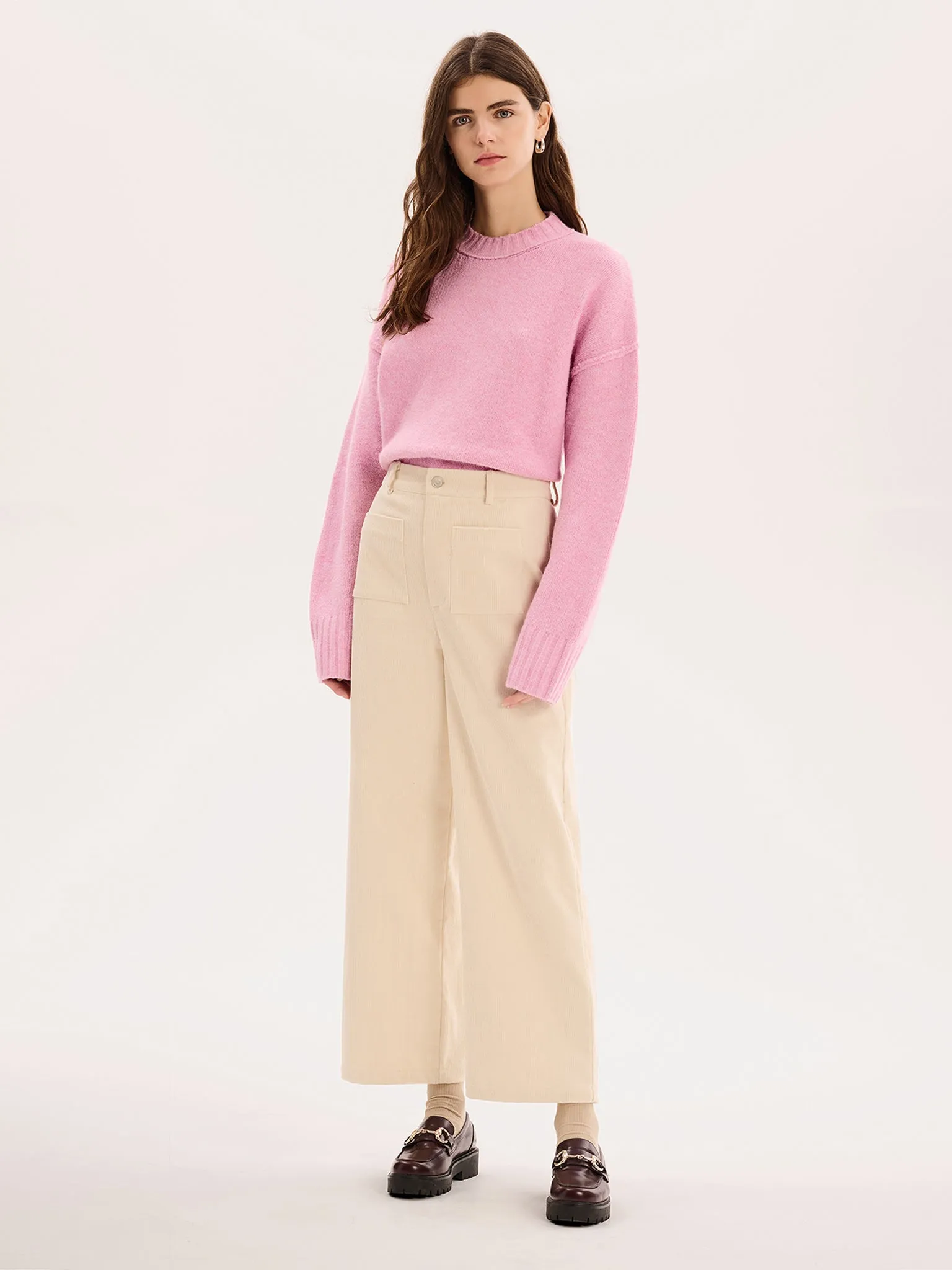 Orielle Cord Trouser in Ecru