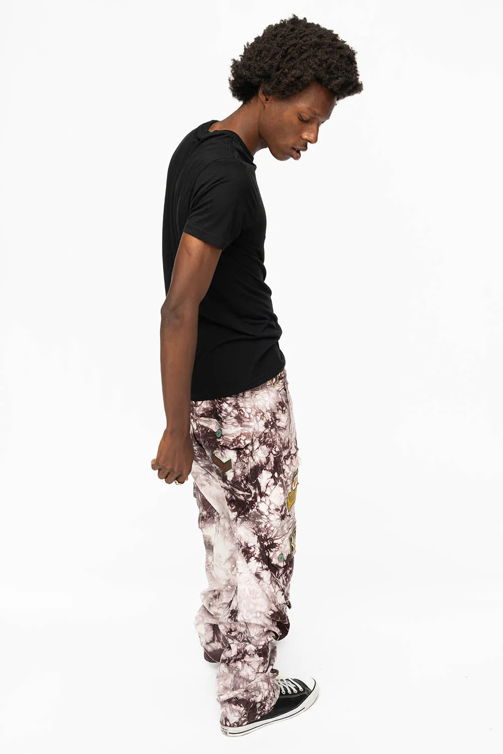 ORIGINAL ROBIN’S JEAN CALL OF DUTY CARGO PANTS IN CRYSTAL TYE DYE PURPLE WITH PATCH