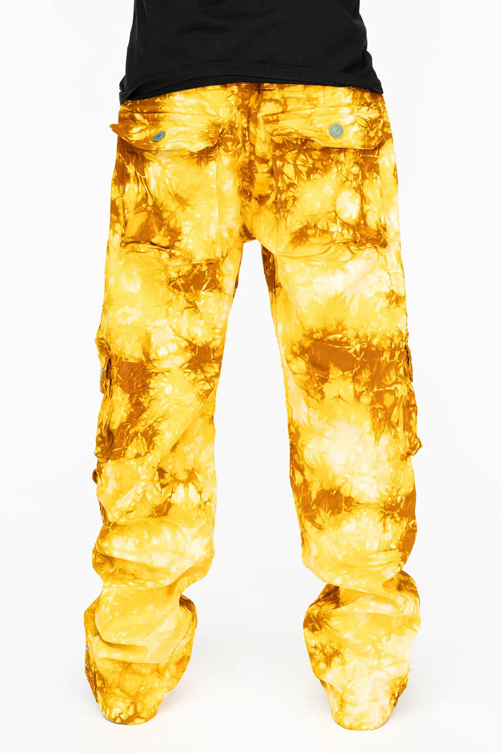 ORIGINAL ROBIN’S JEAN CALL OF DUTY CARGO PANTS IN TYE DYE TAN YELLOW