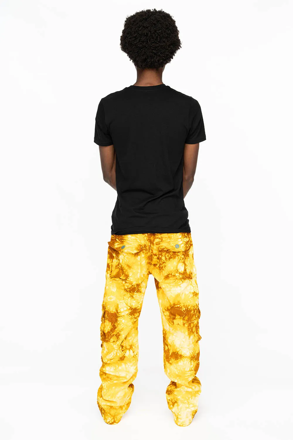 ORIGINAL ROBIN’S JEAN CALL OF DUTY CARGO PANTS IN TYE DYE TAN YELLOW