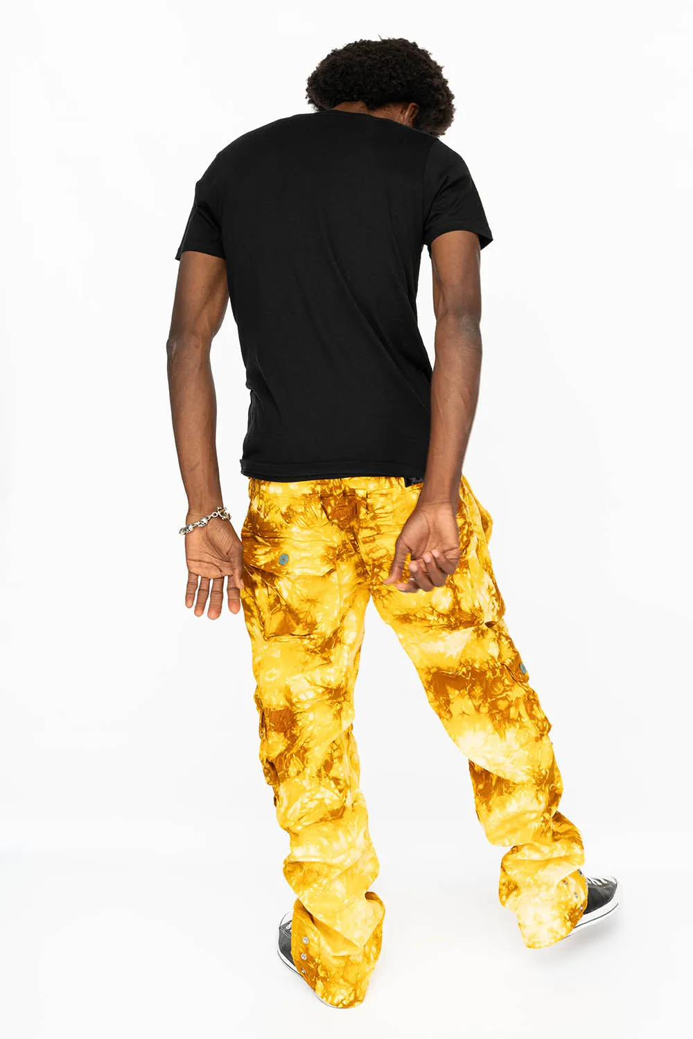 ORIGINAL ROBIN’S JEAN CALL OF DUTY CARGO PANTS IN TYE DYE TAN YELLOW