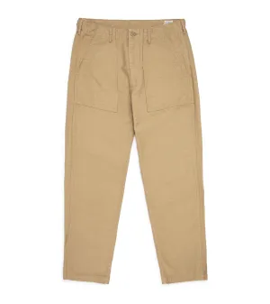 OrSlow Slim Fit Cotton Fatigue Pants: Khaki