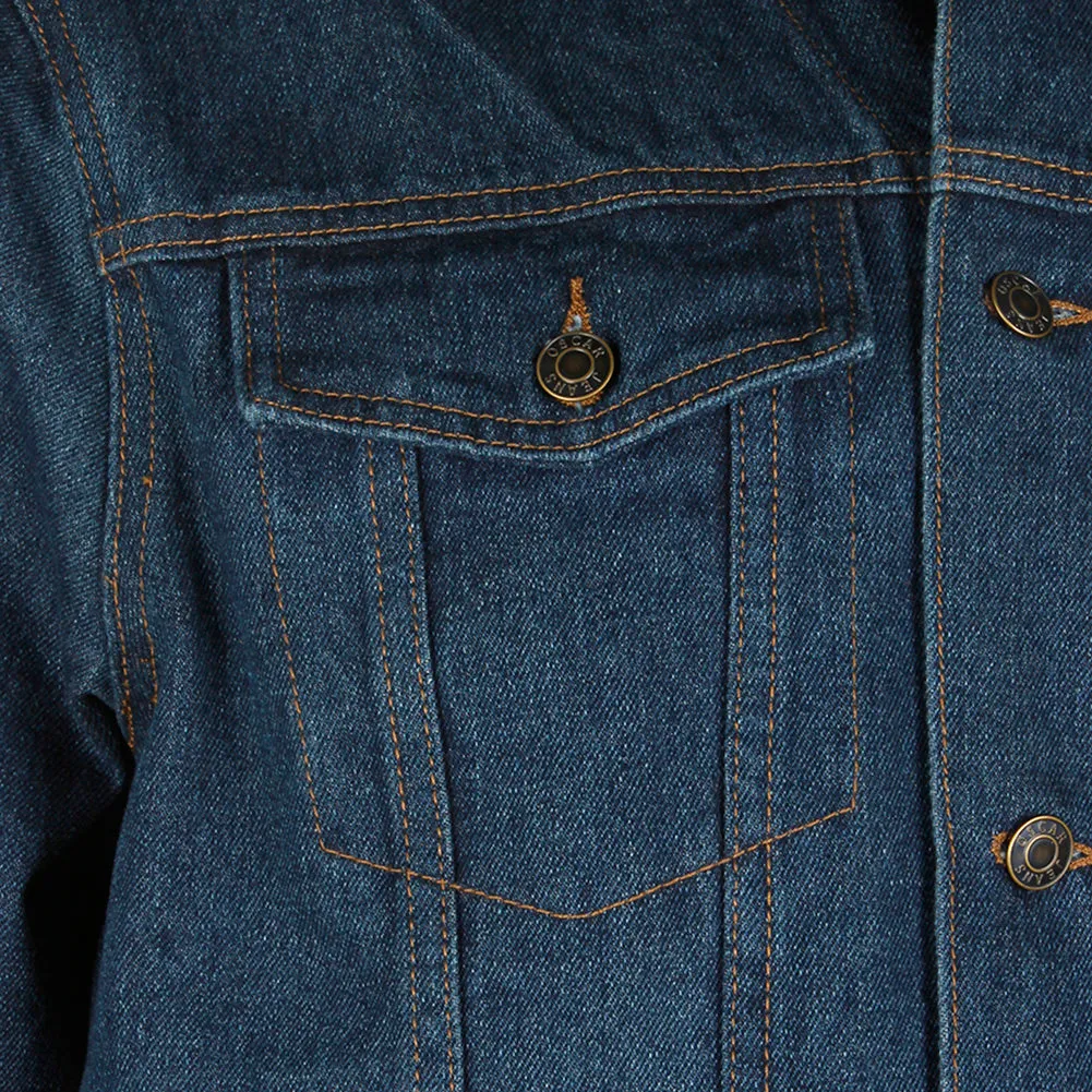 Oscar Jeans Men's Pocket Basic Washed Denim Trucker Jacket