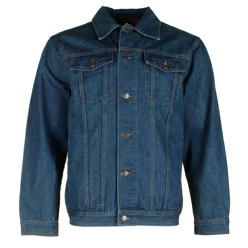Oscar Jeans Men's Pocket Basic Washed Denim Trucker Jacket