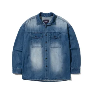 OVER FIT DENIM SHIRTS BRUSH BLUE