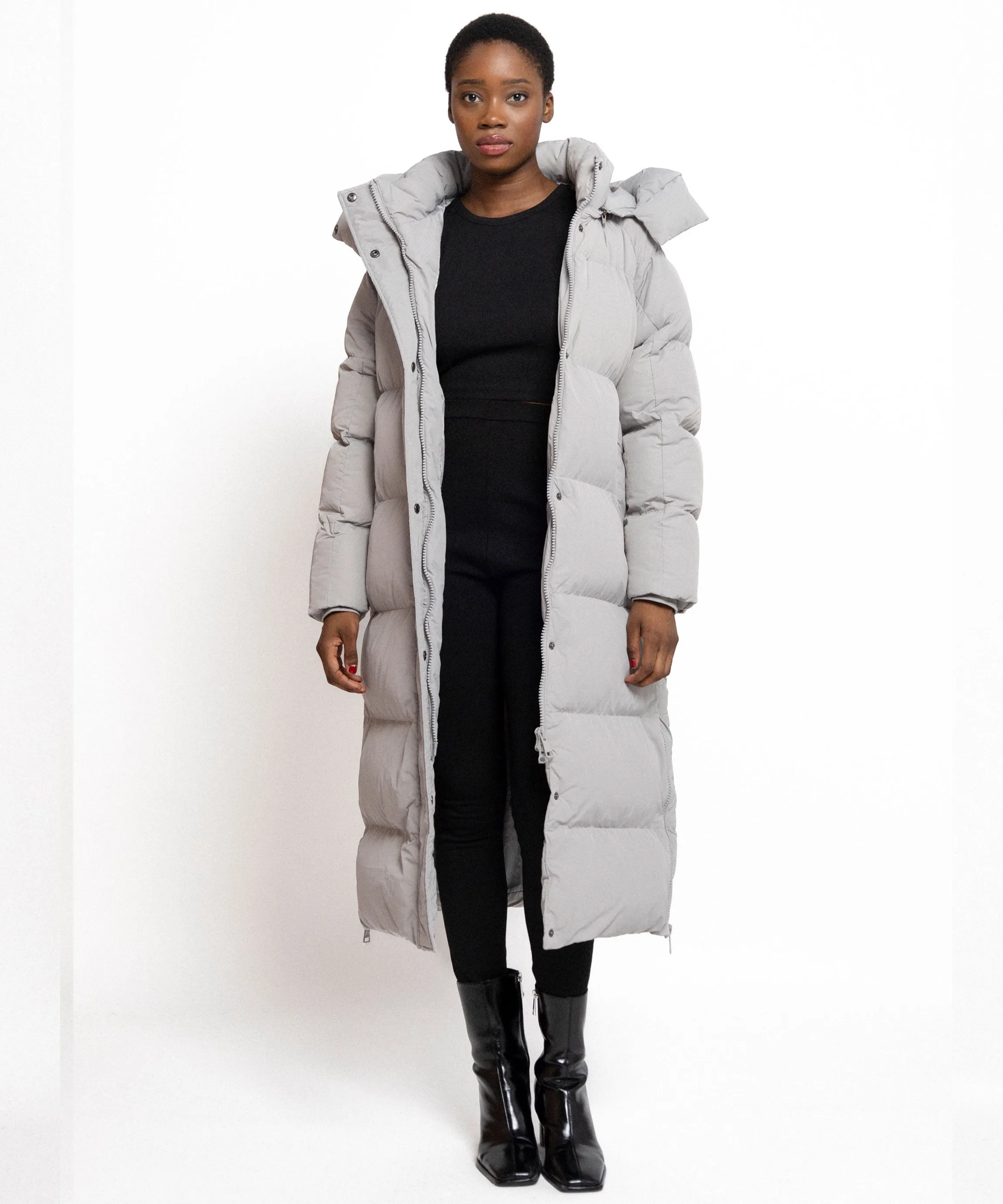 Oversize Jacke Addie Lang Grau