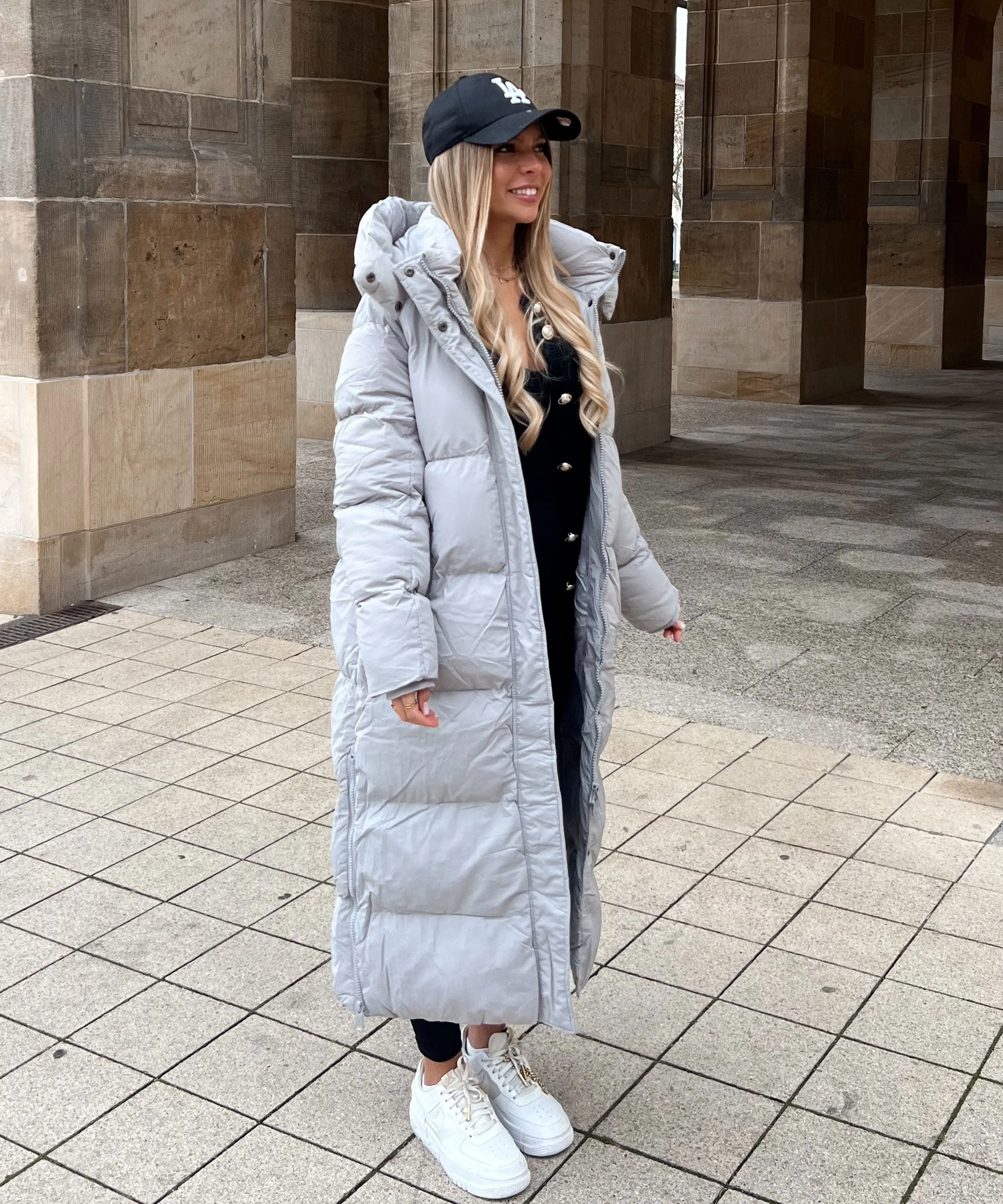 Oversize Jacke Addie Lang Grau