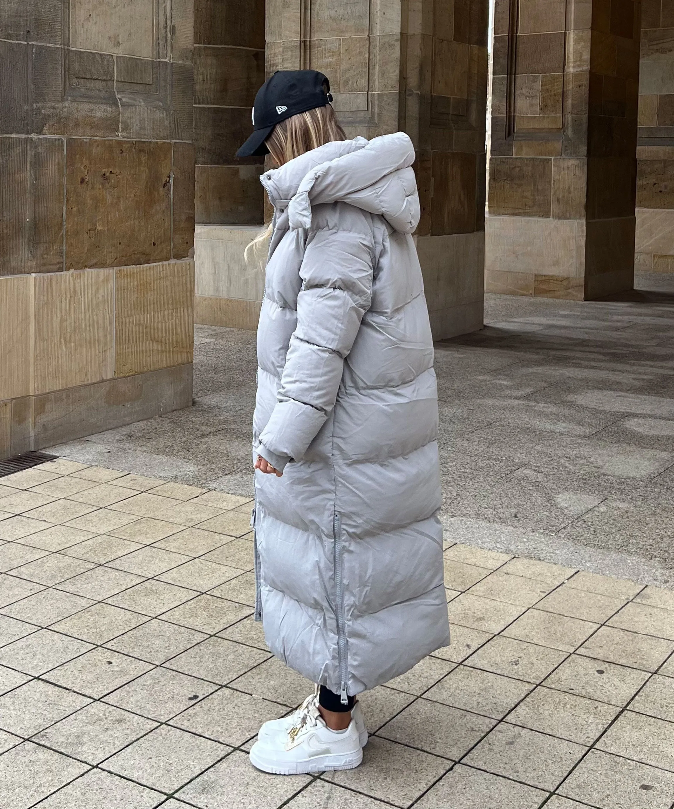 Oversize Jacke Addie Lang Grau