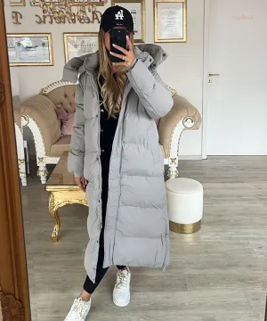 Oversize Jacke Addie Lang Grau