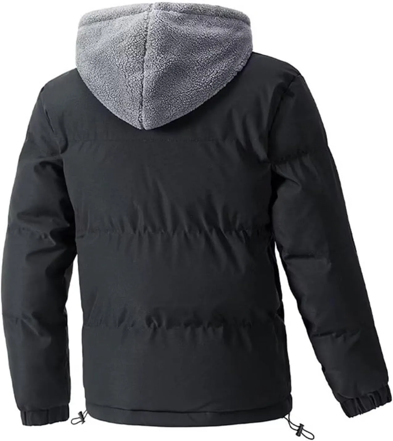 Oversize Mens Winter Coat Hooded Down Quilted Coat Warm Winter Puffer Jacket Windproof Insulated Jacket Snow Parka