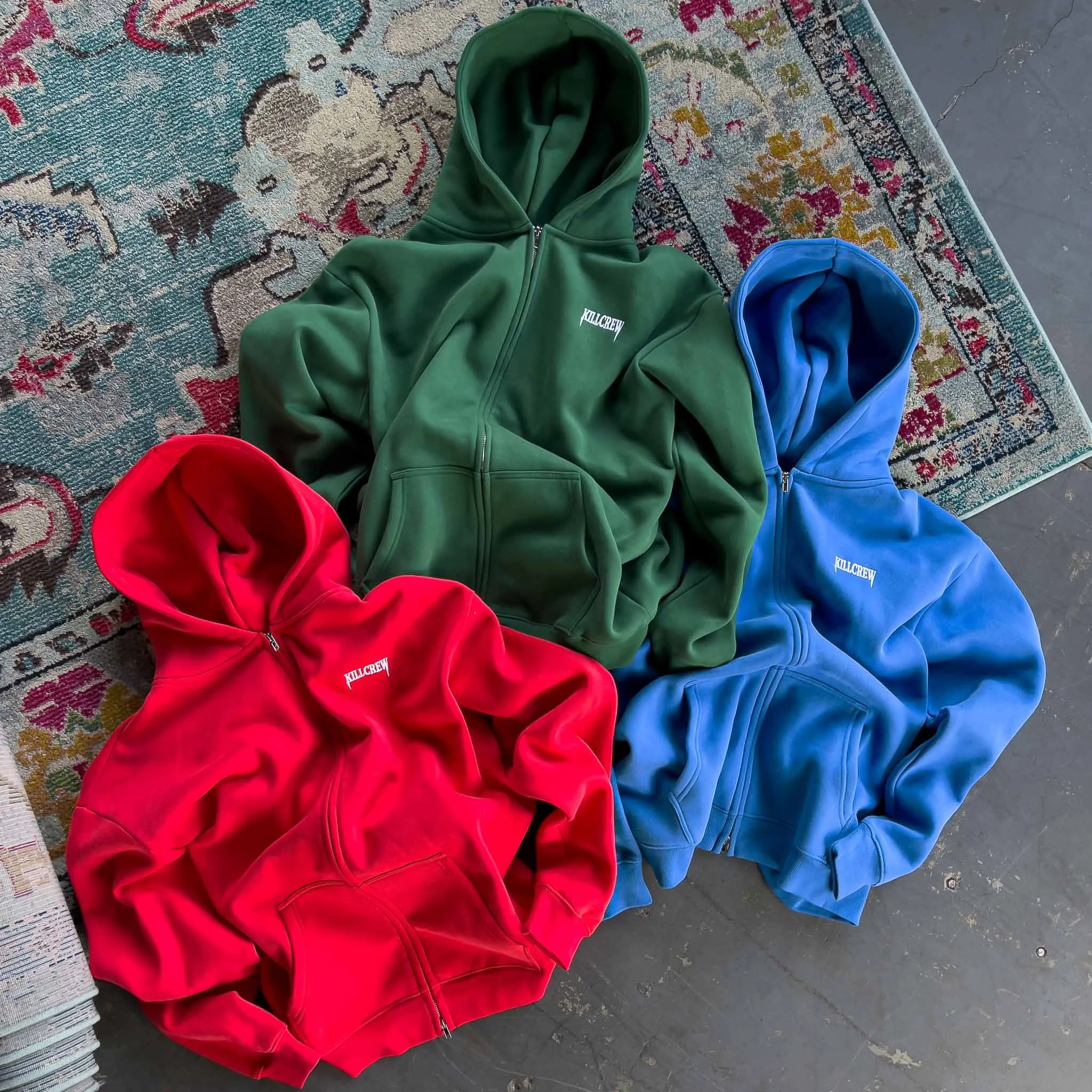 OVERSIZED LUX "SIMPLE" ZIP UP - GREEN