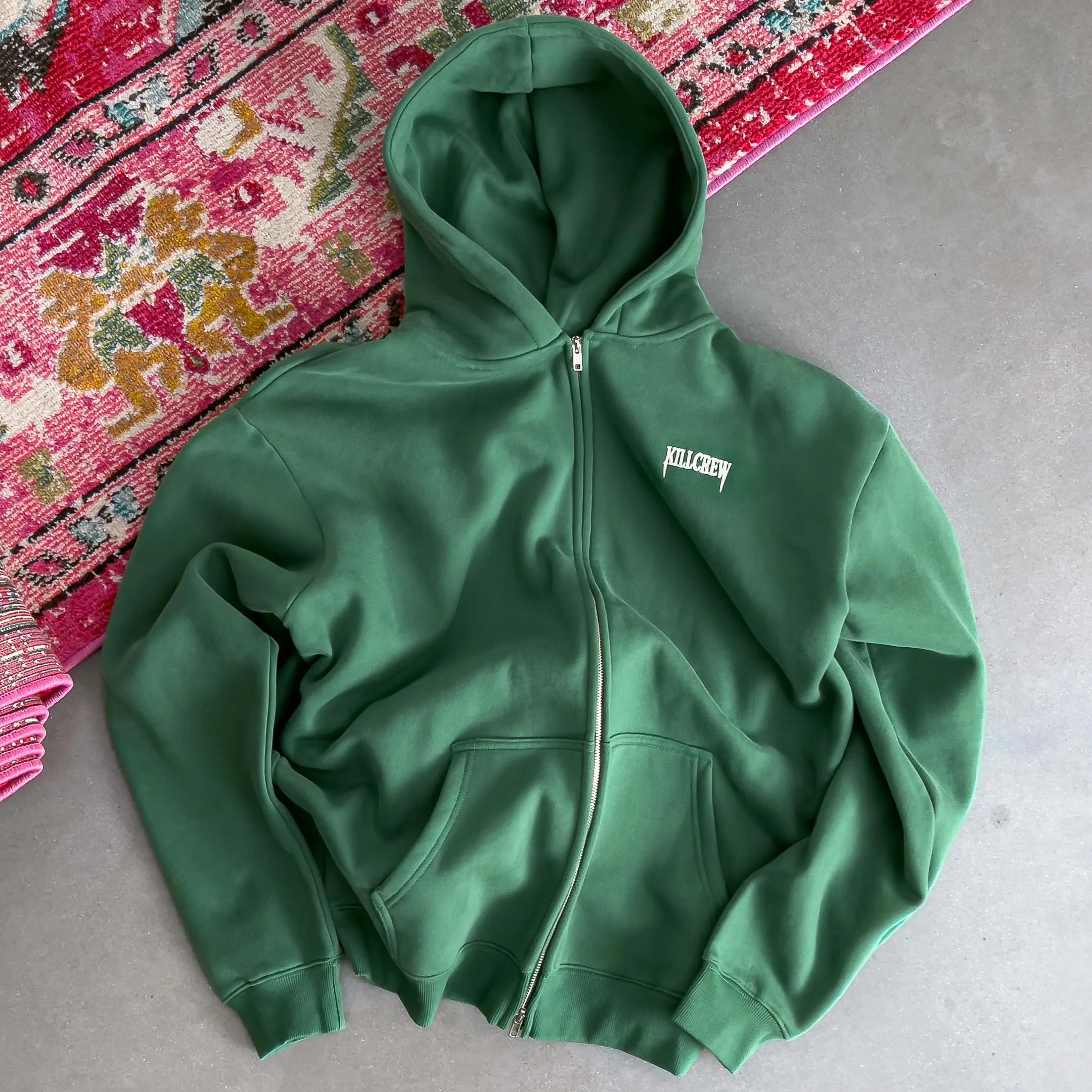 OVERSIZED LUX "SIMPLE" ZIP UP - GREEN