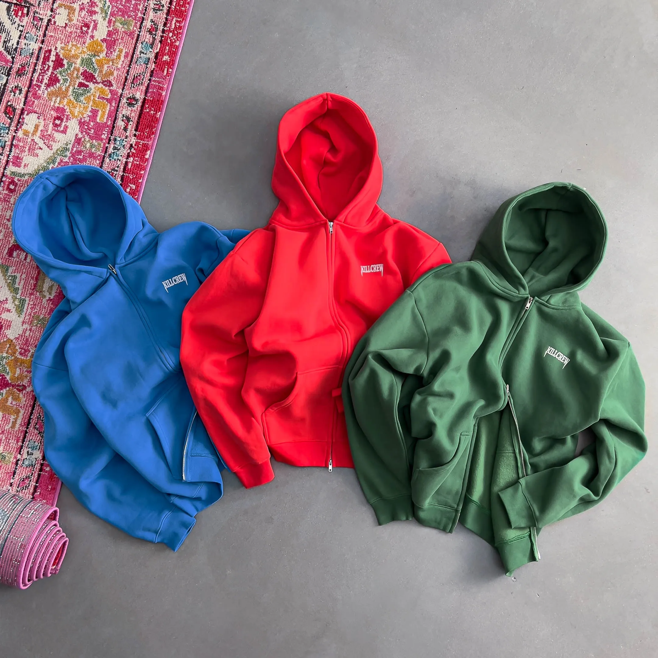 OVERSIZED LUX "SIMPLE" ZIP UP - RED
