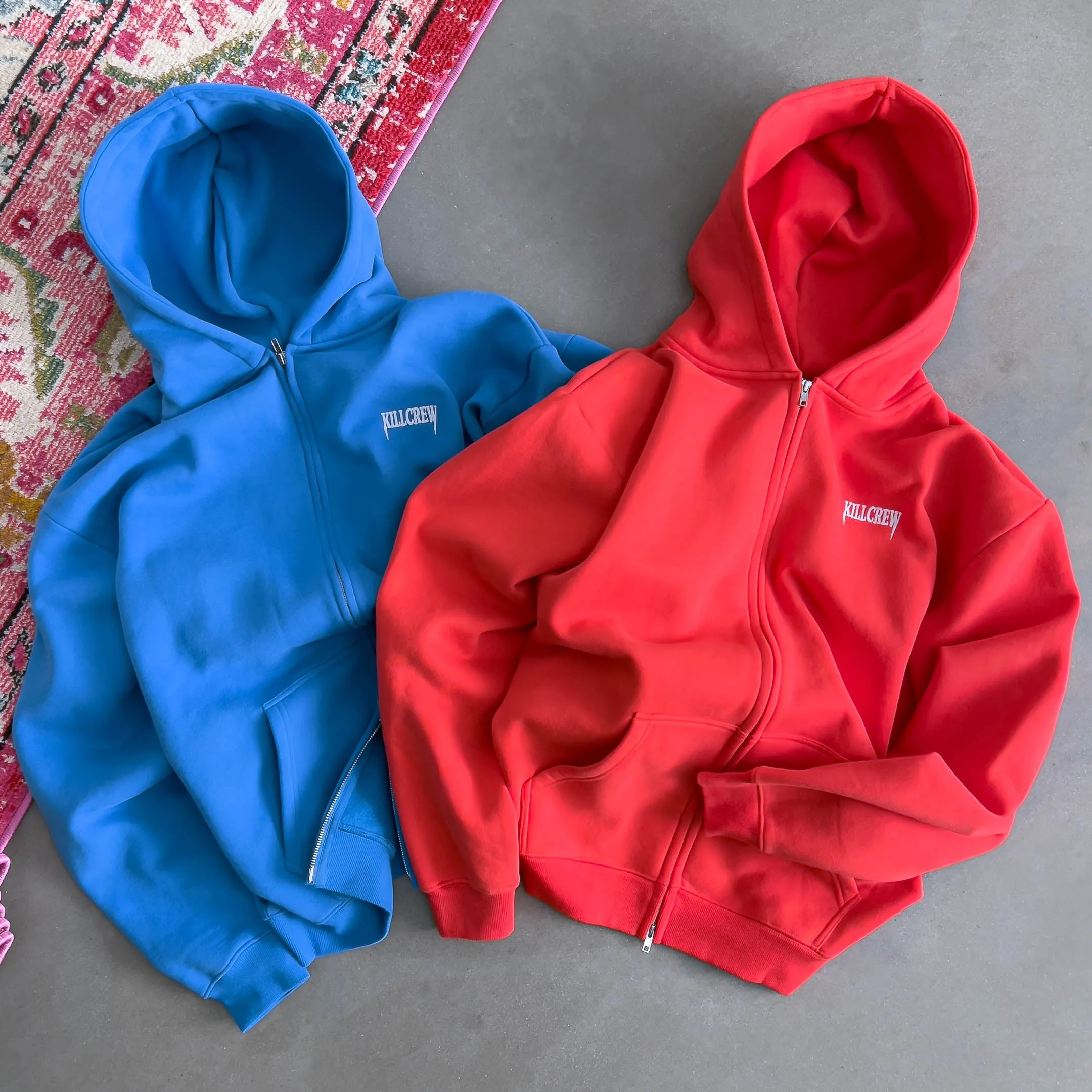 OVERSIZED LUX "SIMPLE" ZIP UP - RED