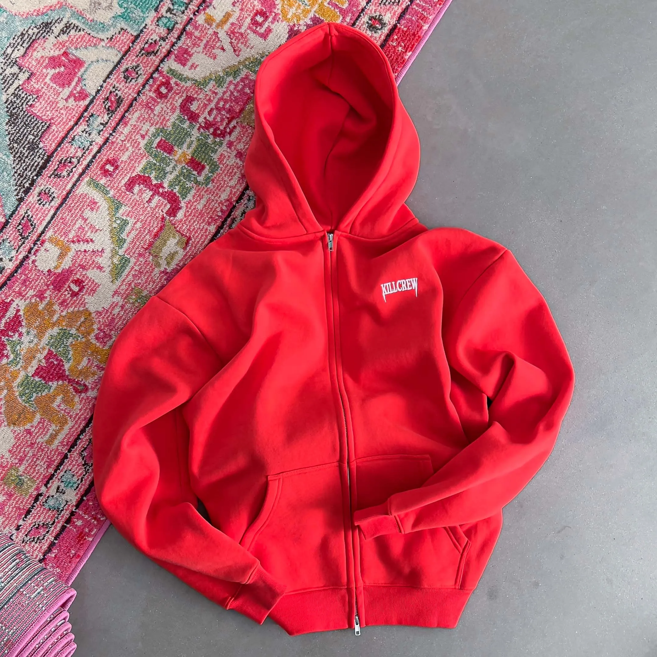 OVERSIZED LUX "SIMPLE" ZIP UP - RED