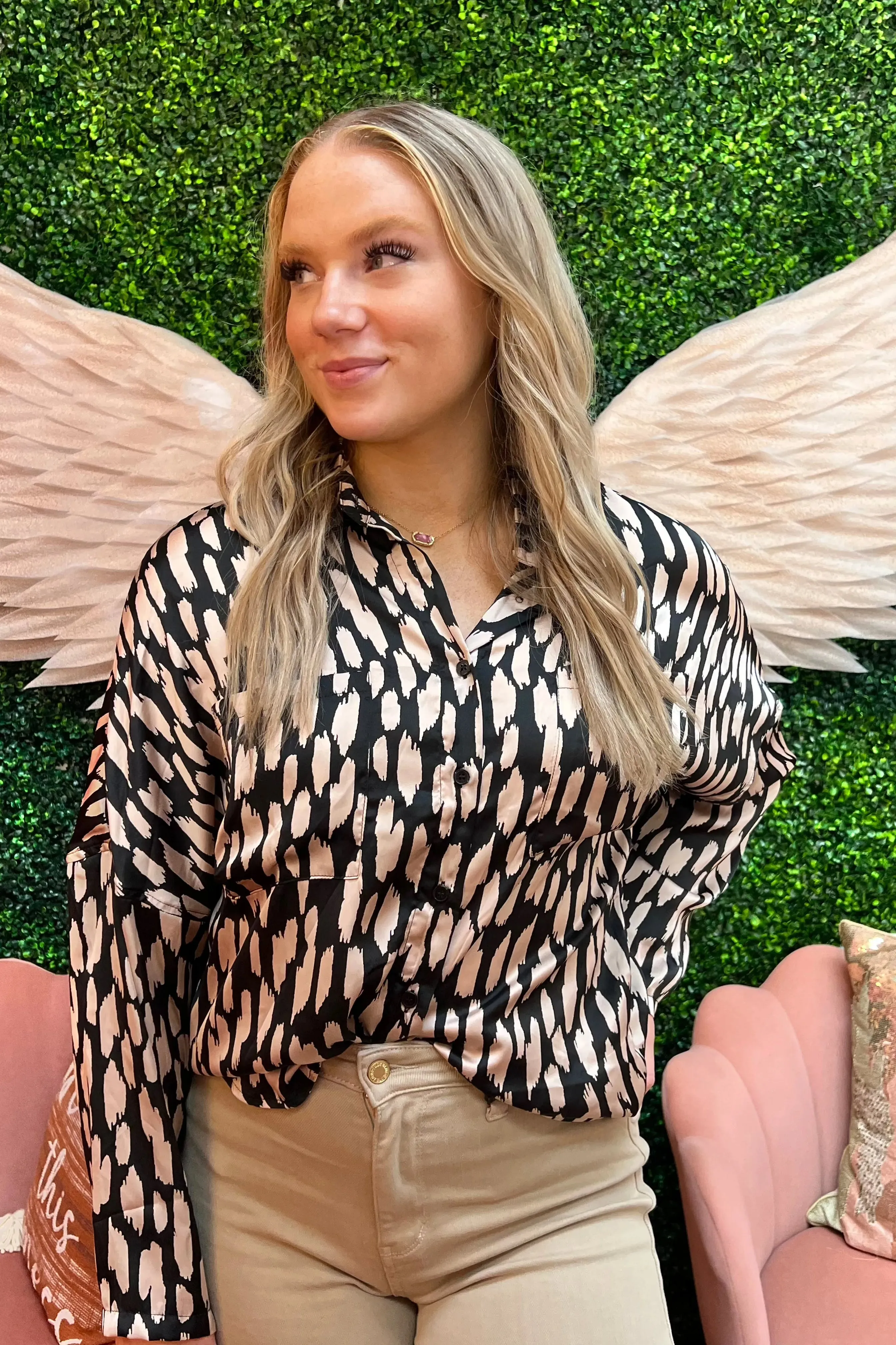 Oversized Printed Tunic Top