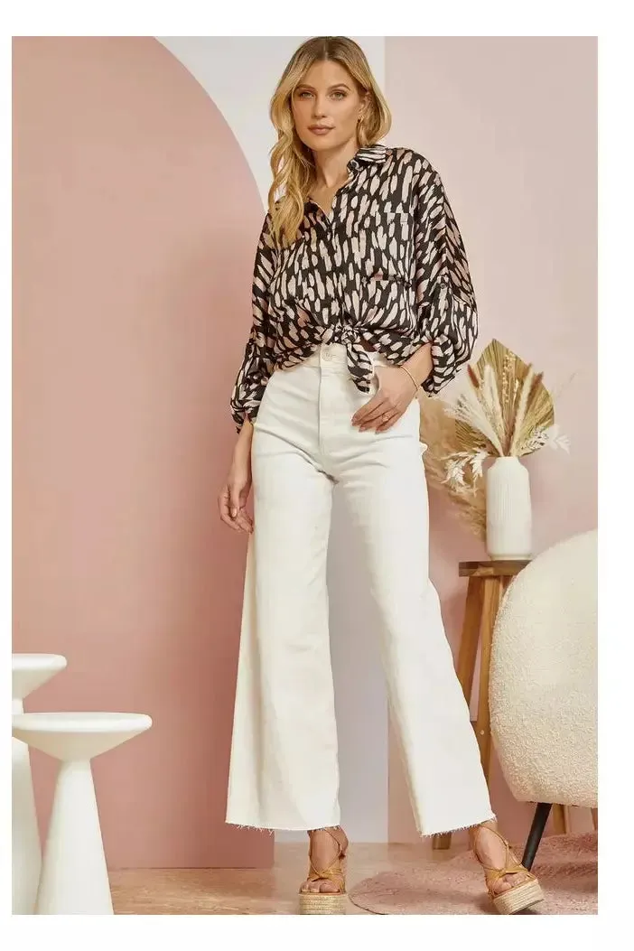 Oversized Printed Tunic Top