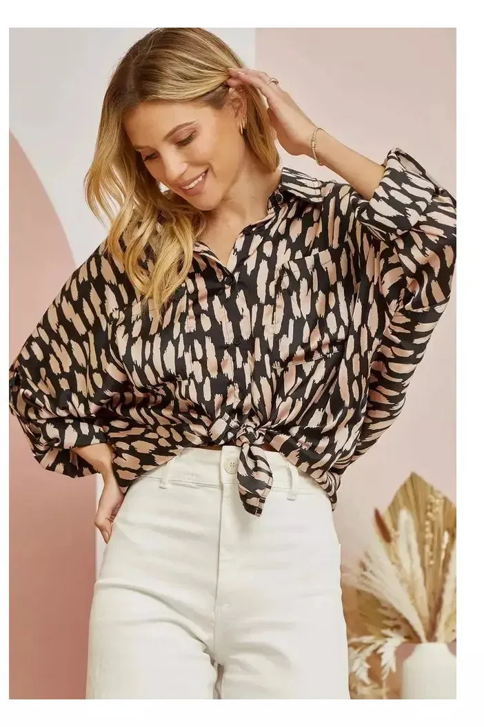 Oversized Printed Tunic Top