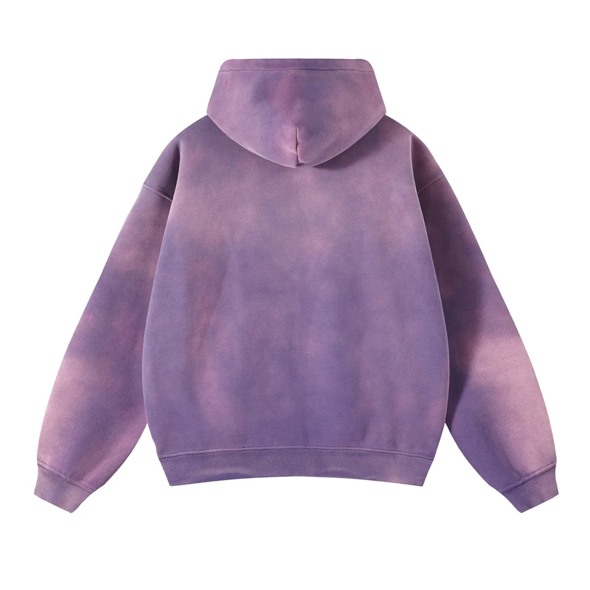 Oversized spray dyed zip front hoodie