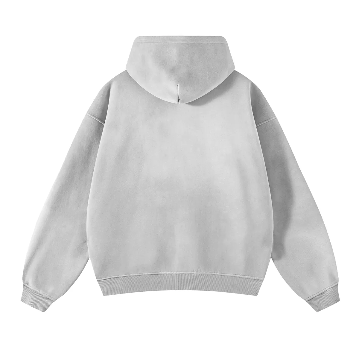Oversized spray dyed zip front hoodie