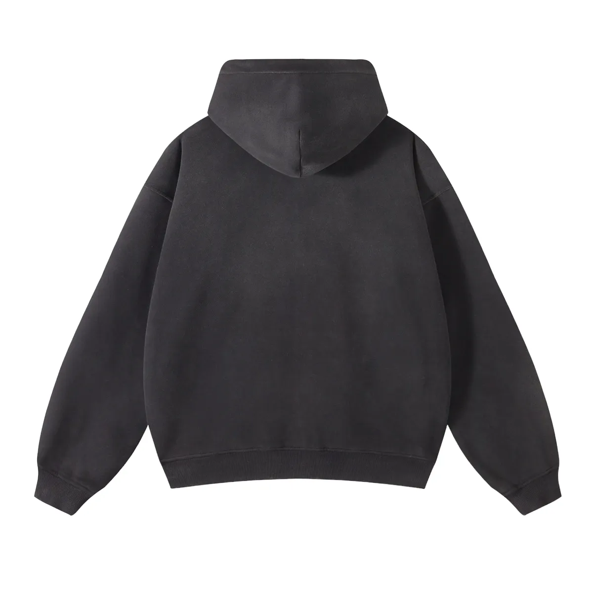 Oversized spray dyed zip front hoodie