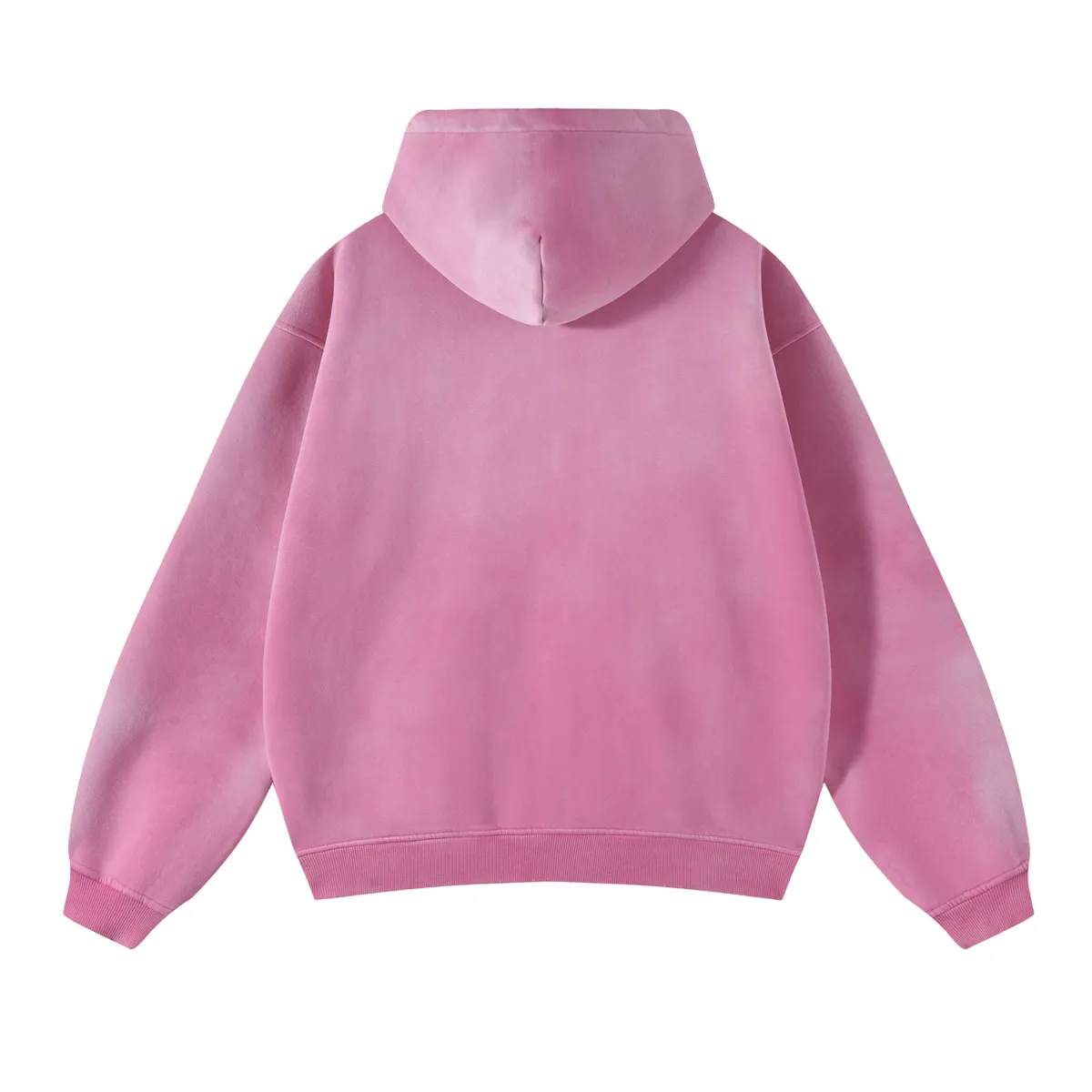 Oversized spray dyed zip front hoodie