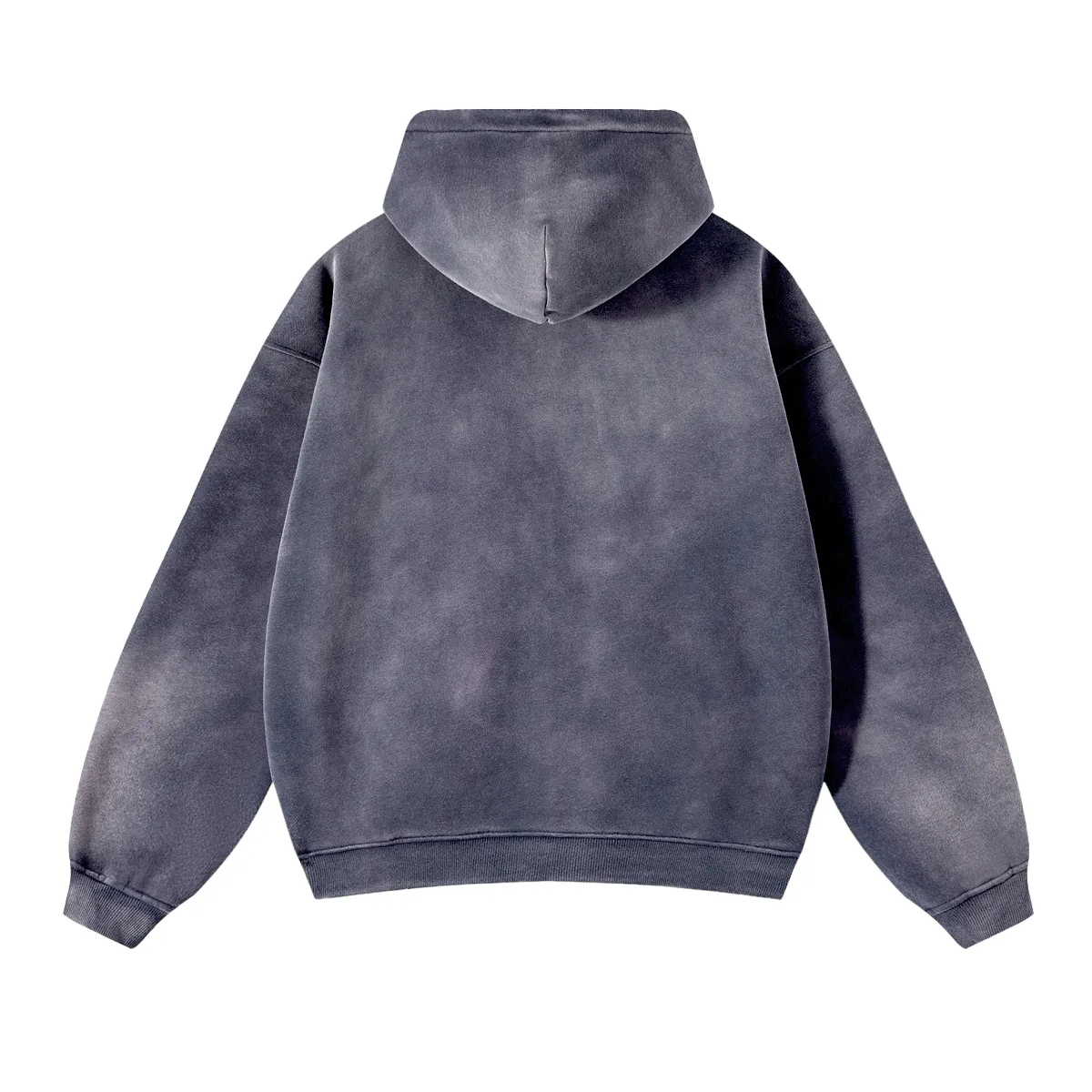 Oversized spray dyed zip front hoodie
