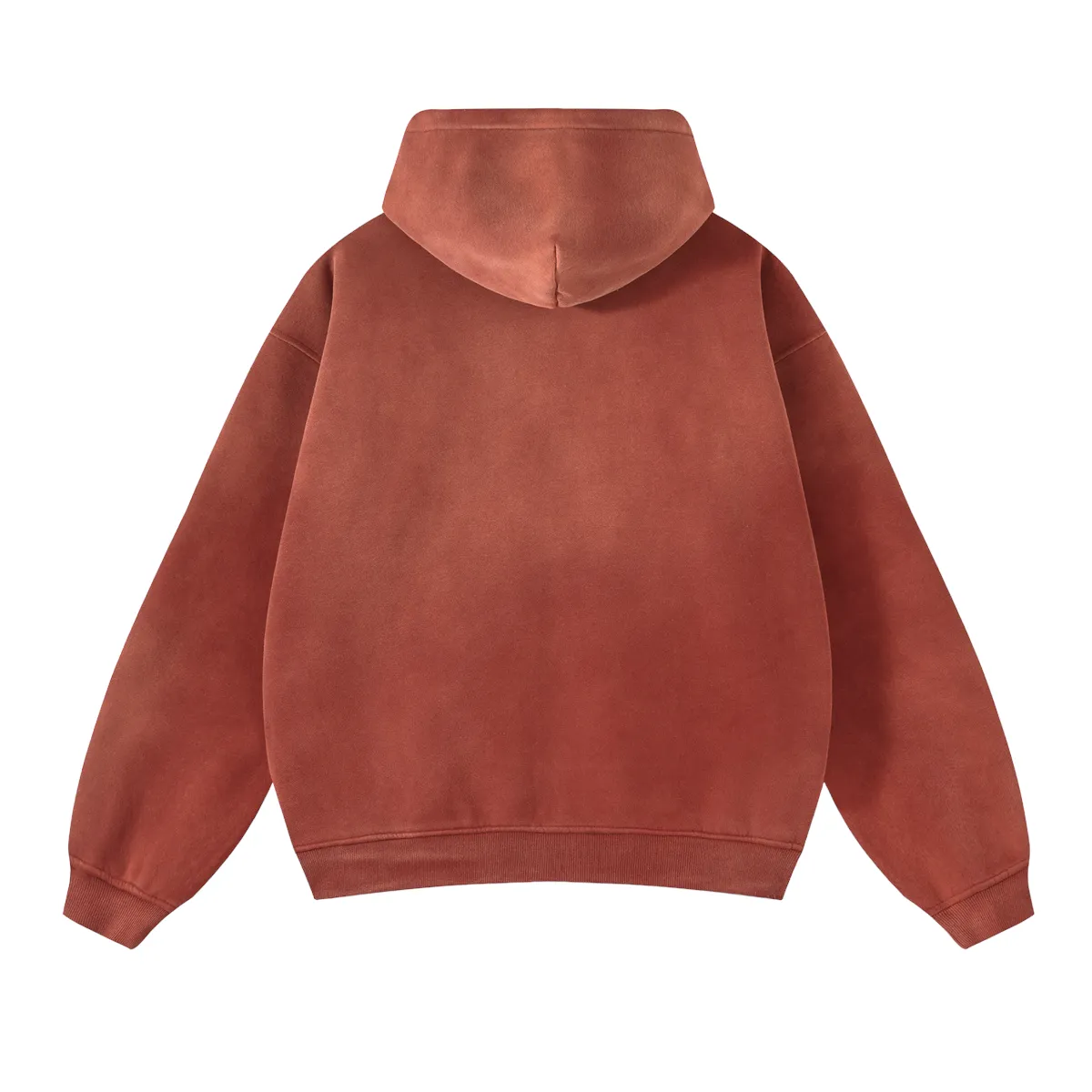 Oversized spray dyed zip front hoodie