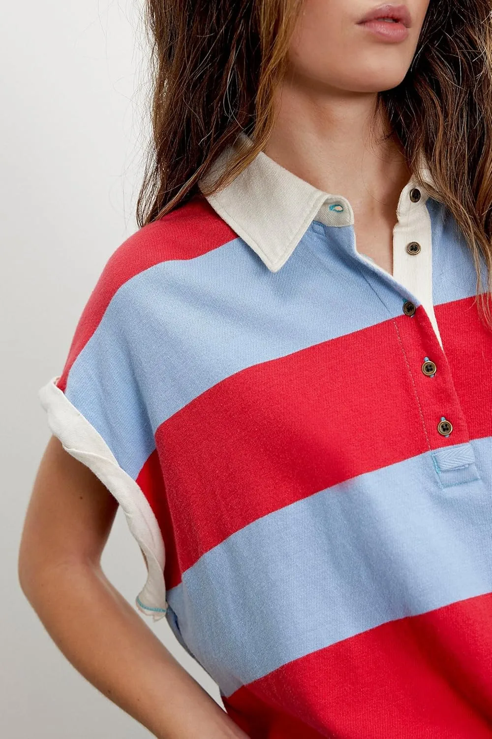 Oversized Tshirts for Women Striped Tee Shirts Y2K Short Sleeve Aesthetic Baggy T-Shirts Summer Tees