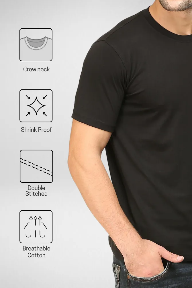 Pack Of 3 Plain T-shirts Navy Blue Mustard Yellow and Black for Men